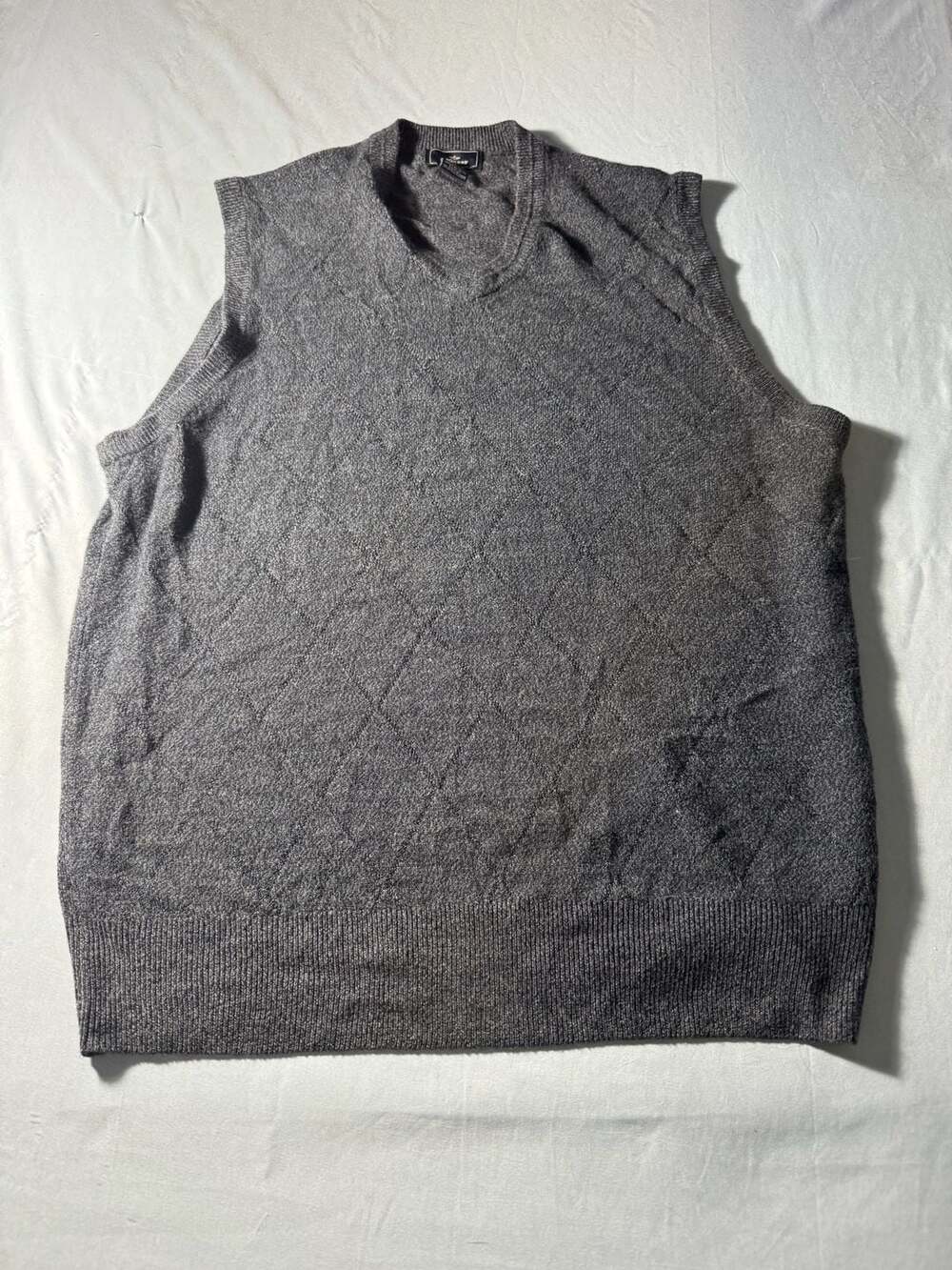 Dockers Sweater Vest Size Large Gray Argyle Pattern